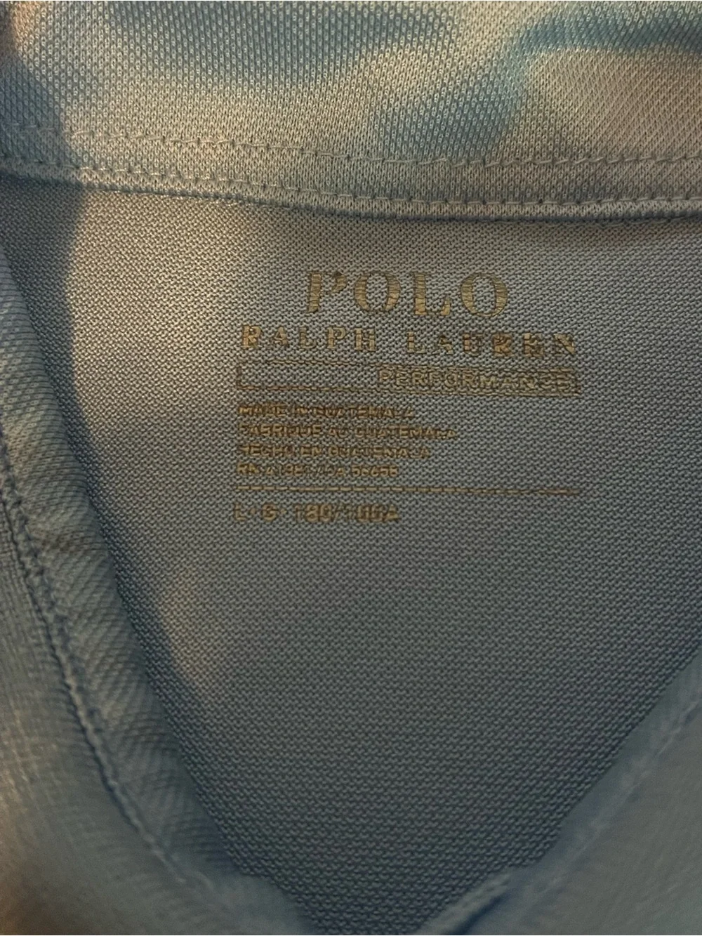 Polo by Ralph Lauren Men’s Sky Blue Performance Polo with Navy Logo